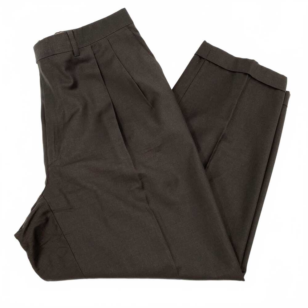 Santorelli Dark Brown Wool Dress Pants | Men’s 40 Regular